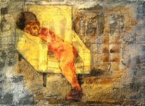 <i>Bimbo che Dorme</i> - Olio su tela del 1967 - cm.54x73 (cod. FI6706)