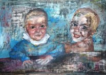 Leah e Lara</i> - Olio su tela del 1994 - cm.50x70 (cod. FI9401)*