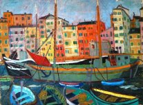 <i>Camogli n°1</i> - Olio su tela del 1954 - cm.54x73 (cod. PA5301)