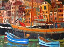 <i>Camogli n°2</i> - Olio su tela del 1954 - cm.54x73 (cod. PA5302)