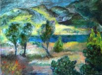 <i>Paesaggio Sardo n°3</i> - Olio su tela del 1990 - cm.54x73 (cod. PA9005)