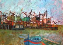 <i>Fiumicino</i> - Olio su tela del 1949 - cm.54x73 (cod. RM4902)