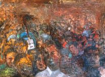 <i>Libertà calpestata (Per Alberto)</i> - Olio su tela del 1990 - cm.54x73 (cod. SH9006)