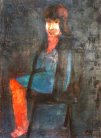 <i>Ragazza Seduta</i> - Olio su tela del 1973 - cm.73x54 (cod. FI7302)