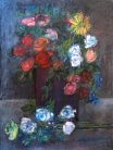 <i>Fiori</i> - Olio su tela del 1950 - cm.73x54 (cod. NA5001)