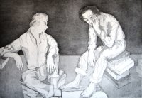 <i>La Conversazione</i> - incisione - cm.50x70 (cod.DSC02735)