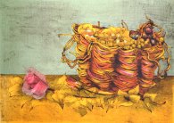 <i>Cesto e Rose (giallo)</i> - litografia - cm.50x70 (cod.DSC02311)