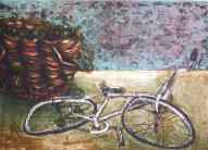 <i>Cesto e Bicicletta</i> - litografia - cm.50x70 (cod.DSC02314)
