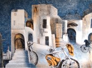 <i>Notte di Sabato</i> - litografia - cm.50x70 (cod.DSC02756)*