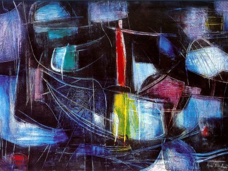 Echi e Rime di Suoni  (Echoes and Rhymes of Sounds) - Olio su tela (Oil on canvas), 1962, cm. 50x70