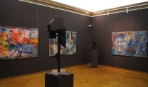 Terza sala - sculture di Alberto Baumann e quadri di Eva Fischer