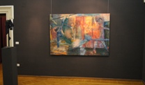 Terza sala - scultura di Alberto Baumann e quadro di Eva Fischer