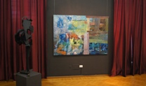 Terza sala - scultura di Alberto Baumann e quadro di Eva Fischer